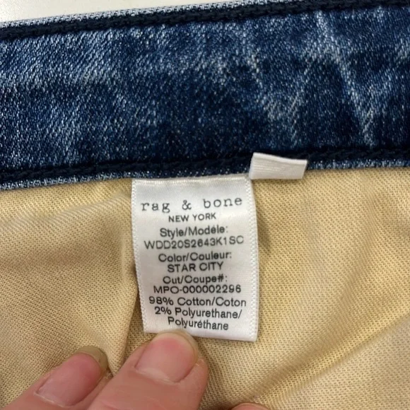 VGUC rag & bone dre low-rise slim boyfriend jeans in colour Star City - Picture 14 of 16